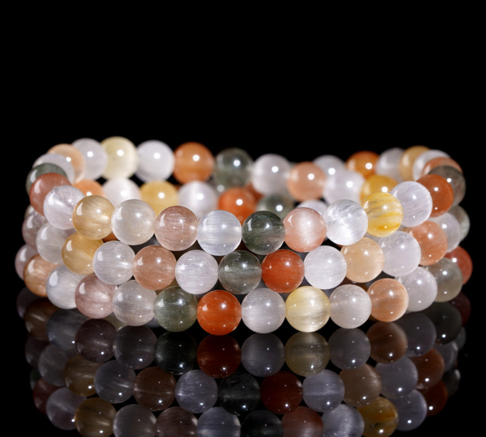Natural Multi-Color Rutilated Quartz Multi-Wrap Bracelet - All-Chakra Balance & Abundance