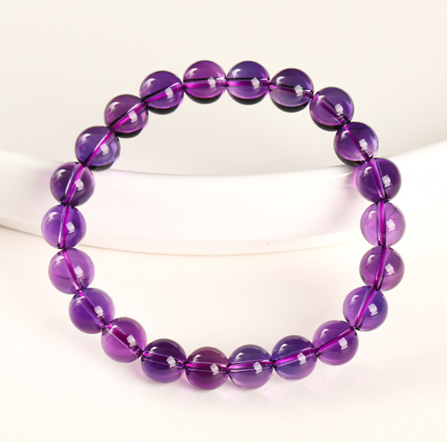 Natural Uruguay Amethyst Bracelet - Deep Peace & Spiritual Clarity
