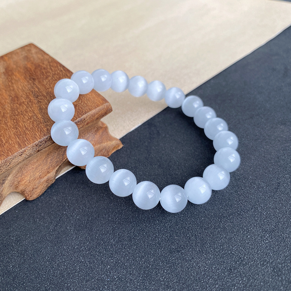 White Cat's Eye Energy Bracelet - Focus & Insight