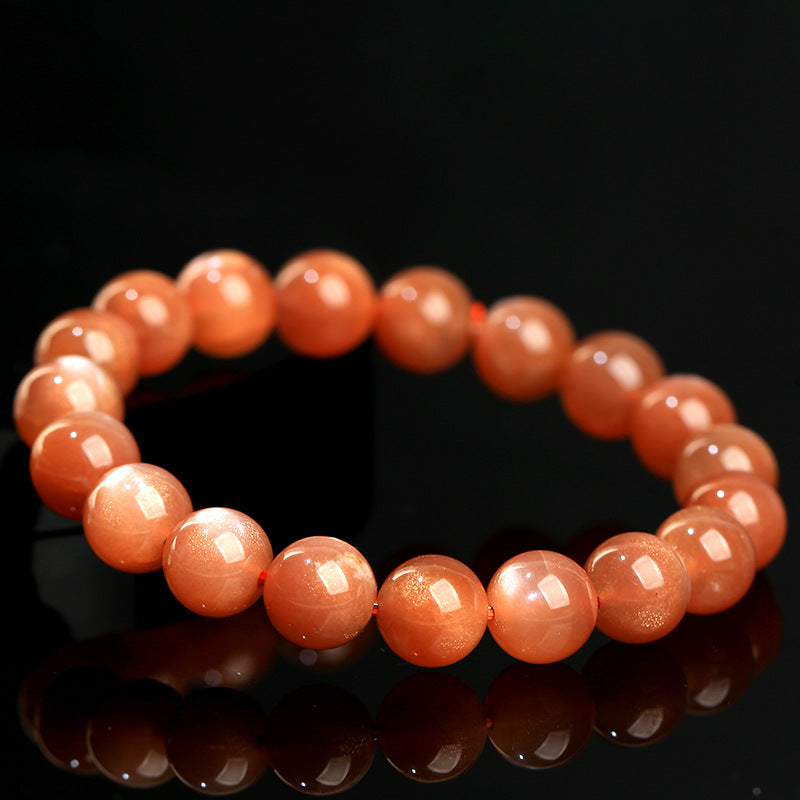 Natural Orange Moonstone Bracelet - Calming Anxiety & Divine Confidence Talisman