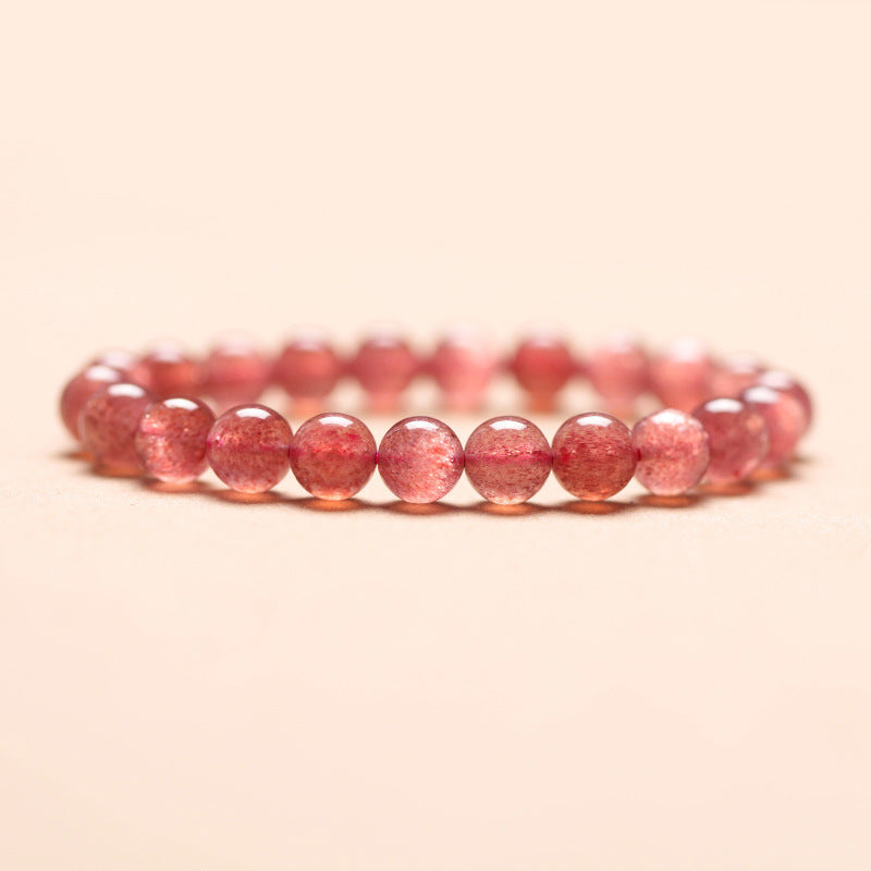Natural Strawberry Quartz Crystal Bracelet - Inner Harmony & Connection