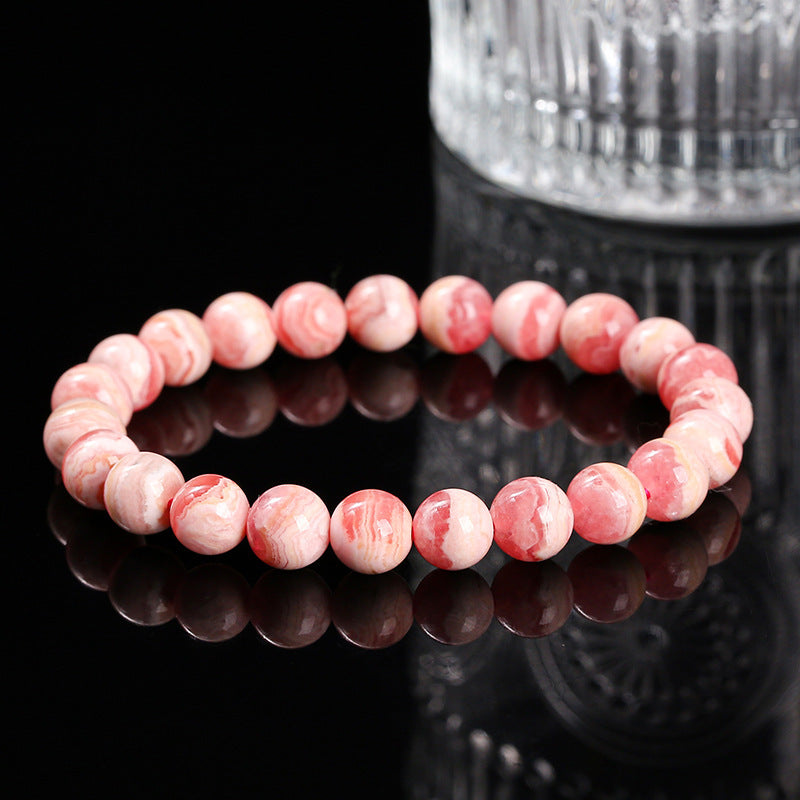 Natural Argentine Rhodochrosite Bracelet - Heart Chakra Healing & Soulmate Attraction