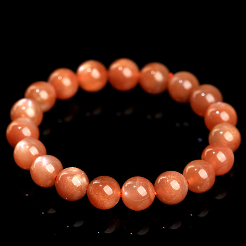 Natural Orange Moonstone Bracelet - Calming Anxiety & Divine Confidence Talisman