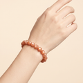 Natural Orange Moonstone Bracelet - Calming Anxiety & Divine Confidence Talisman