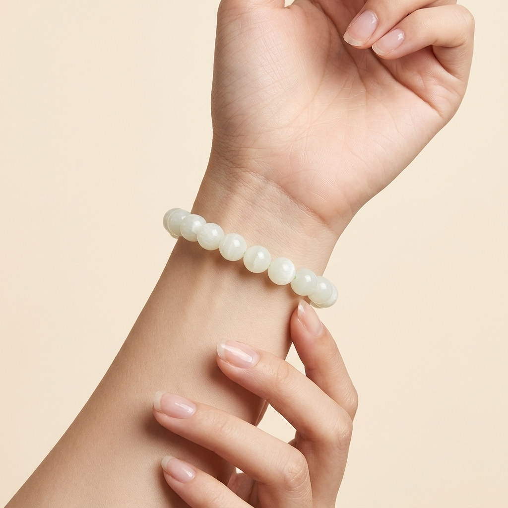 Natural Green Calcite Bracelet - Heart Chakra Healing & Mental Clarity