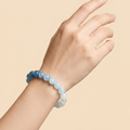 Natural Gradient Aquamarine Crystal Bracelet - Deep Calm & True Expression