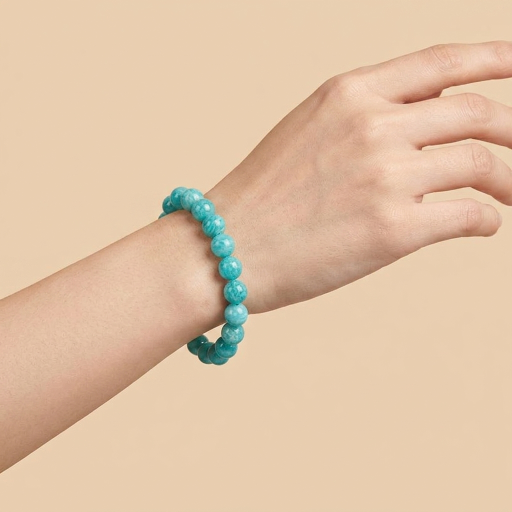 Natural Amazonite Bracelet - Courage & True Expression