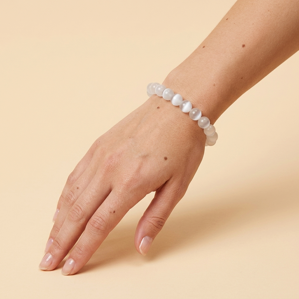 White Cat's Eye Energy Bracelet - Focus & Insight
