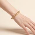 Natural Golden Rutilated Quartz Crystal Bracelet - Abundance & Clarity