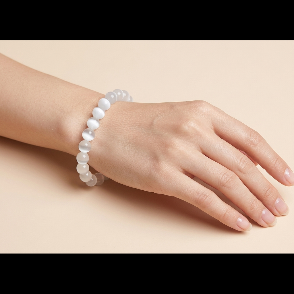 White Cat's Eye Energy Bracelet - Focus & Insight