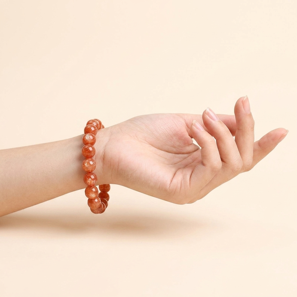 Natural Golden Sunstone Bracelet - Solar Plexus Chakra & Personal Power Realignment
