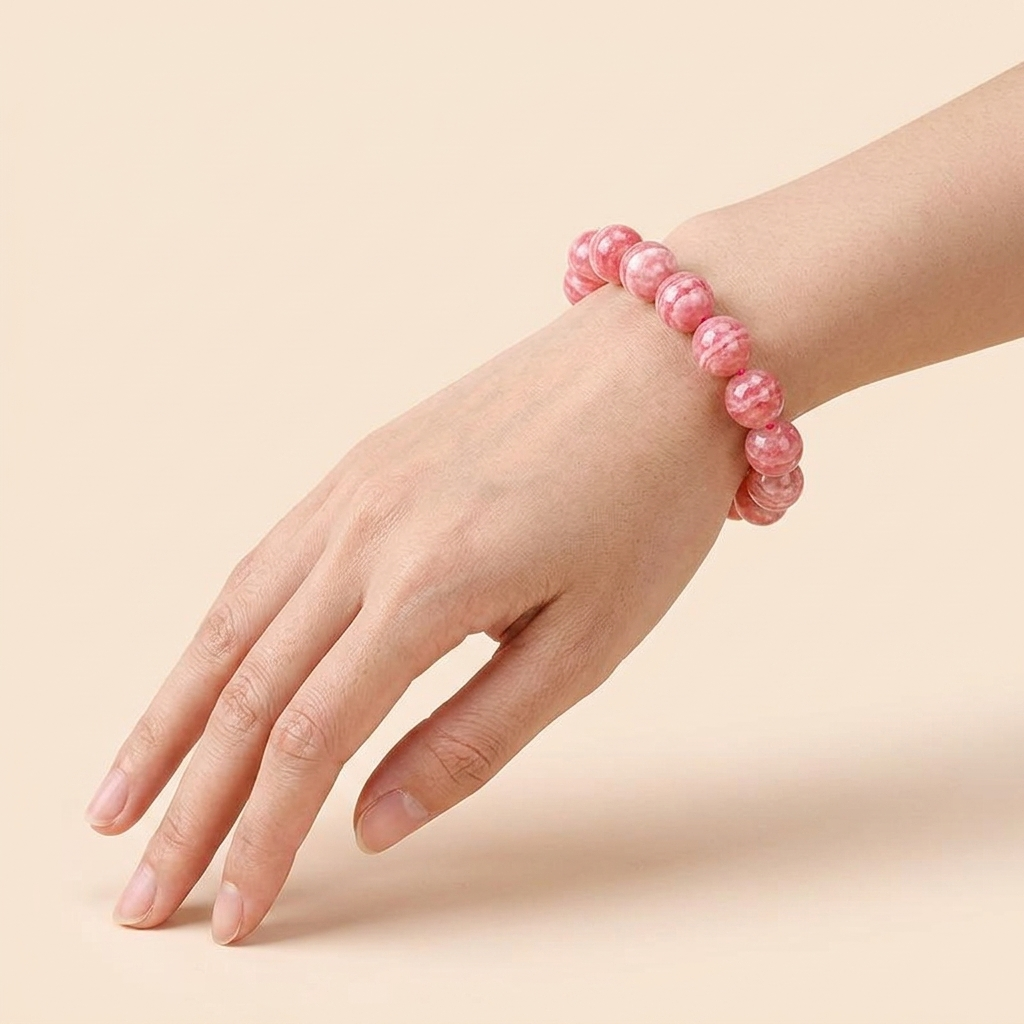 Natural Argentine Rhodochrosite Bracelet - Heart Chakra Healing & Soulmate Attraction